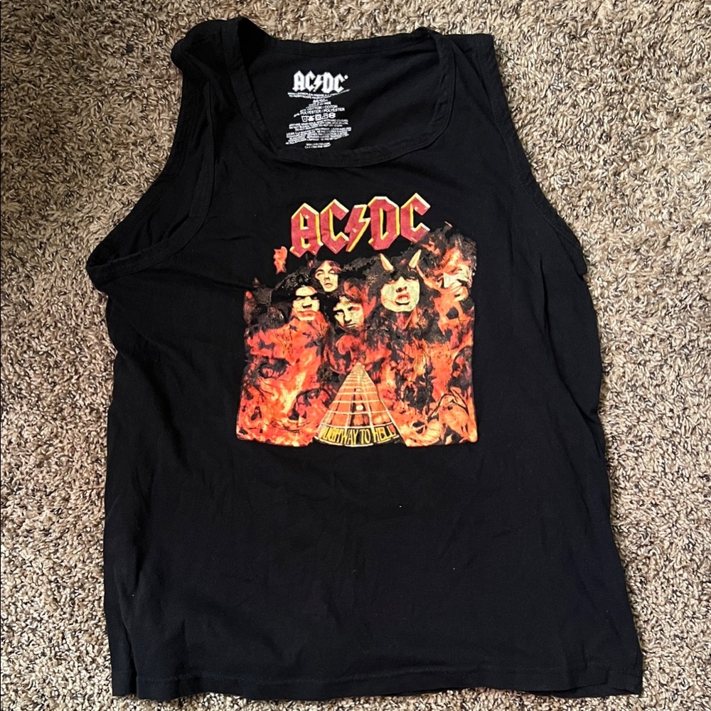 AC/DC Black and Red Graphic Tank